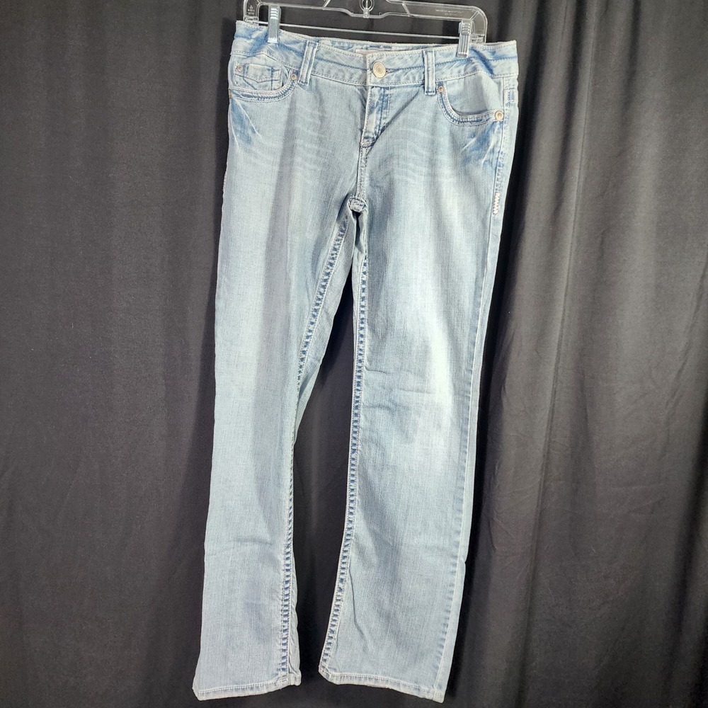 Aeropostale Chelsea Skinny Bootcut Jeans Light‎ Wash Denim Women's Size 9/10 Y2K